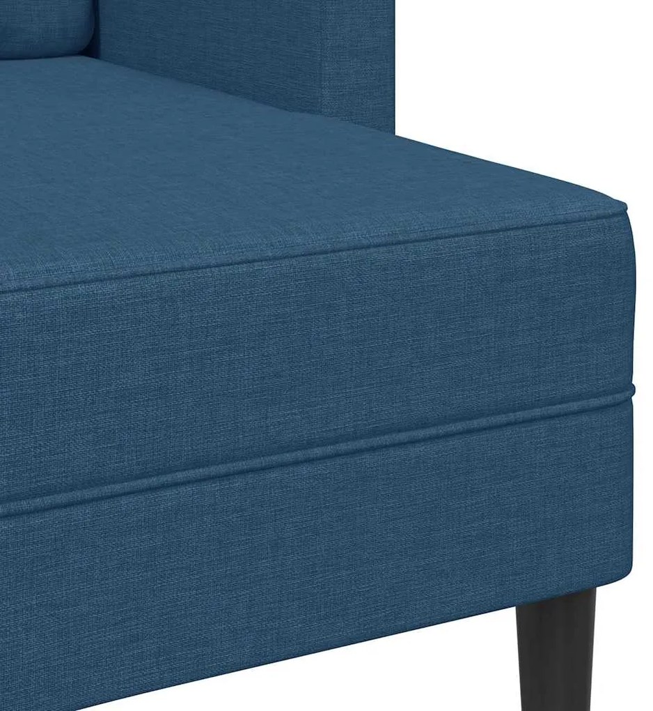 Sofá 2 lugares com Chaise em L 125 cm tecido azul