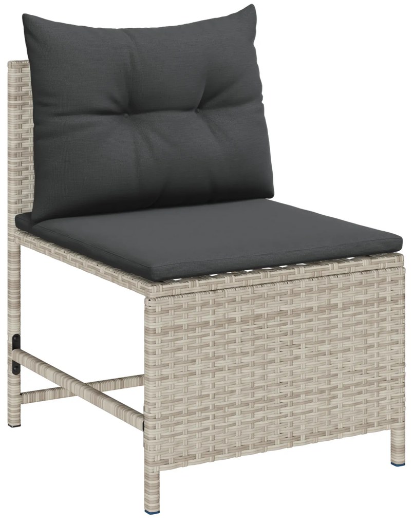 Conjunto de Sofás para Exterior Cinza claro e cinza escuro