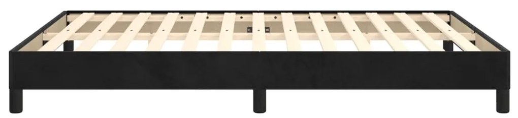 Estrutura de cama sem colchão 140x190 cm veludo preto