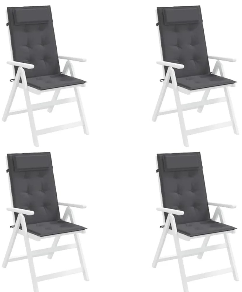 Almofadões p/ cadeira encosto alto 4pcs tecido oxford antracite