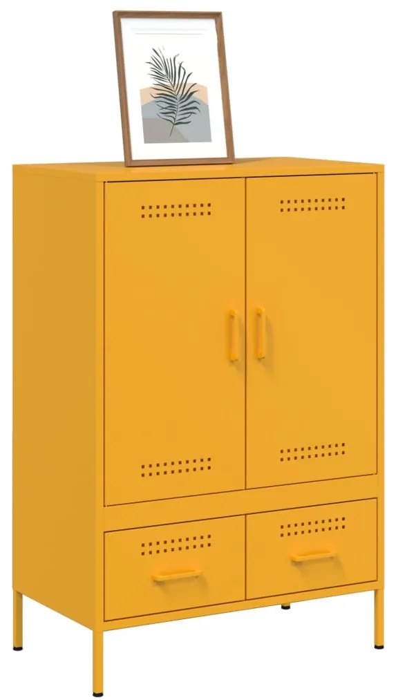 Móvel alto 68x39x101,5 cm aço amarelo mostarda
