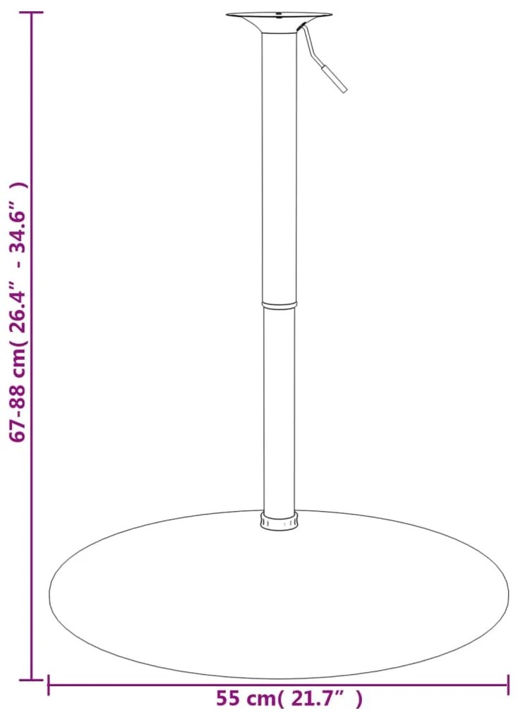 Base para mesa de bar 45x90 cm aço cromado