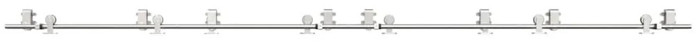 Kit ferragens p/ porta deslizante 366cm aço inoxidável prateado