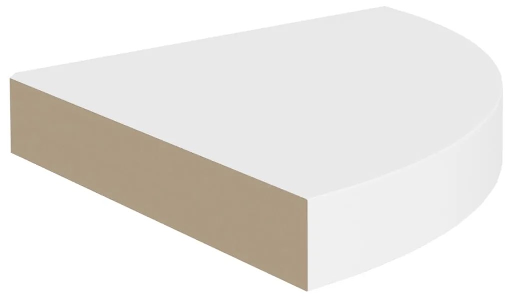 Prateleiras de canto suspensas 4 pcs 25x25x3,8cm MDF branco