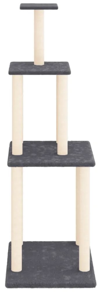 Árvore p/ gatos c/ postes arranhadores sisal 149cm cinza-escuro