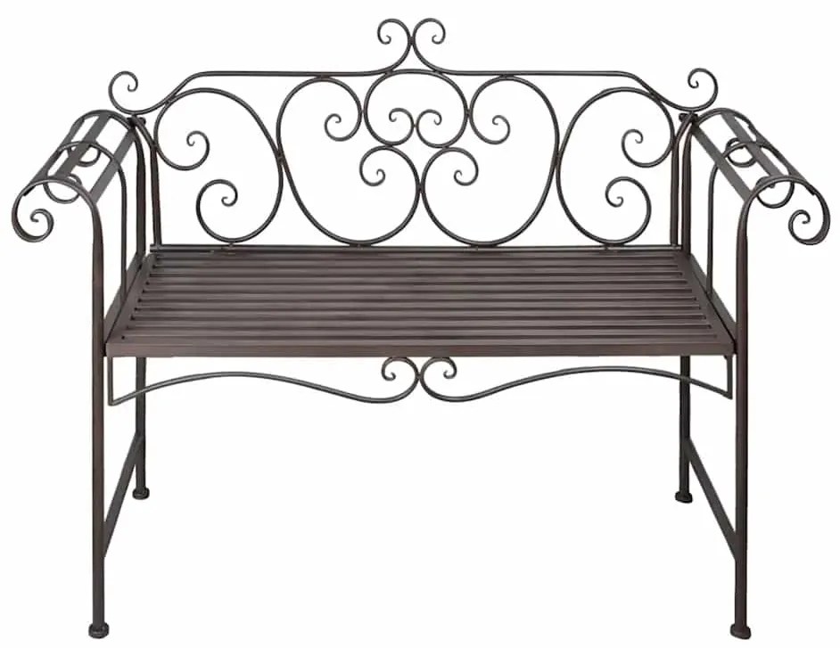 Banco de jardim 132 cm aço antigo castanho