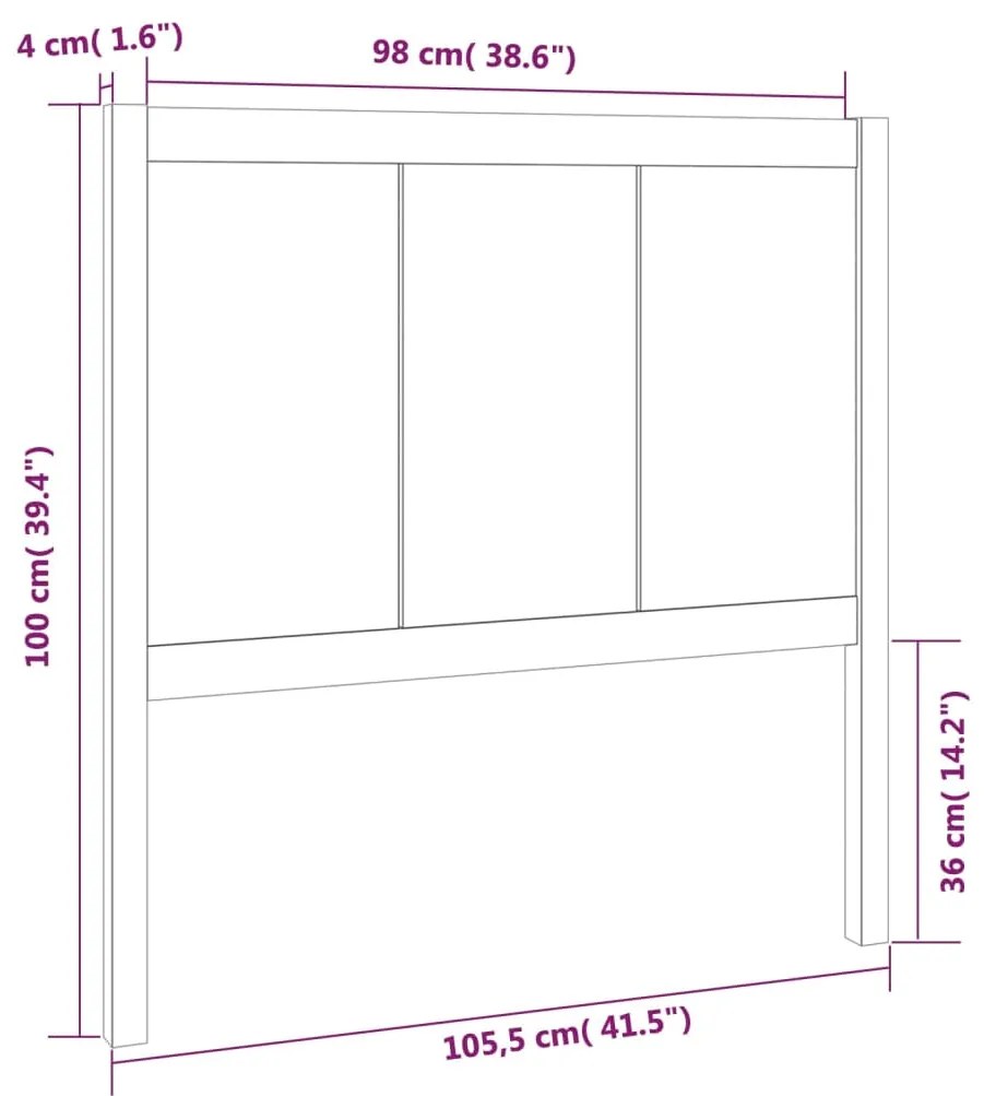 Cabeceira de cama 105,5x4x100 cm pinho maciço castanho mel
