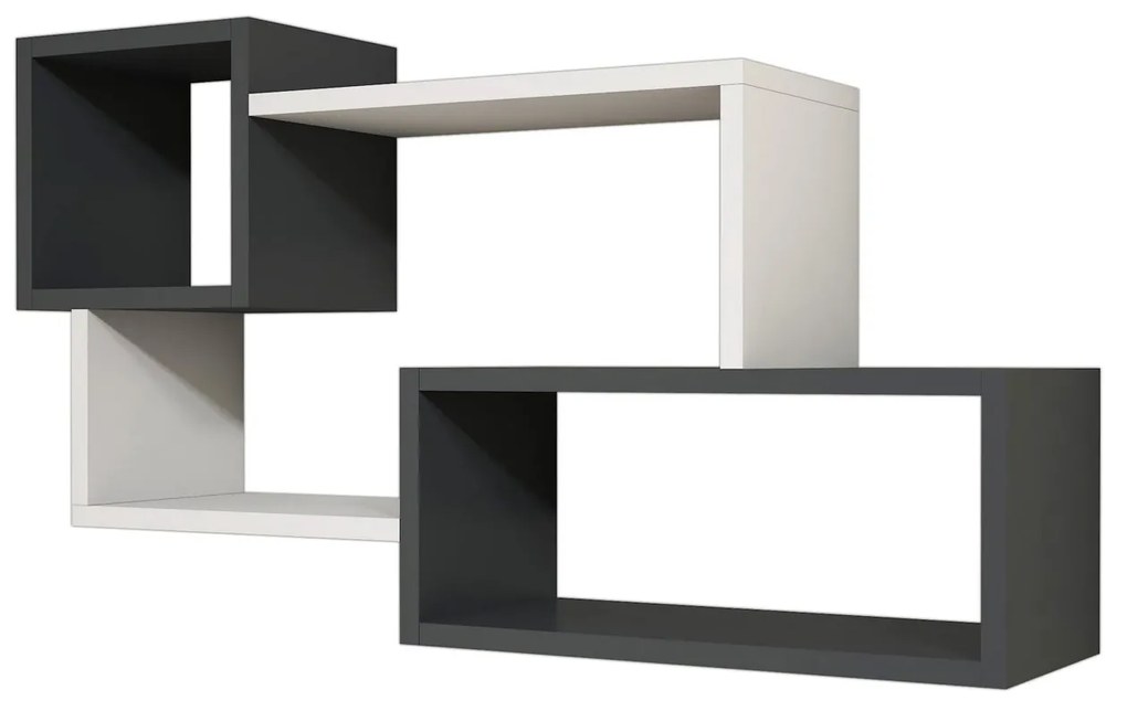 Prateleira de Parede Afro – Branco/Antracite – 90,6 cm x 51 cm x 20 cm