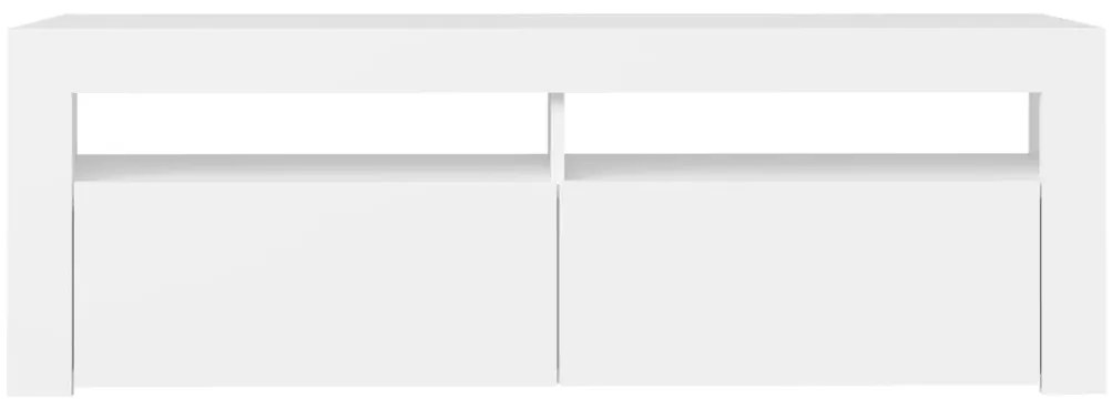 Móvel de TV com luzes LED 120x35x40 cm branco