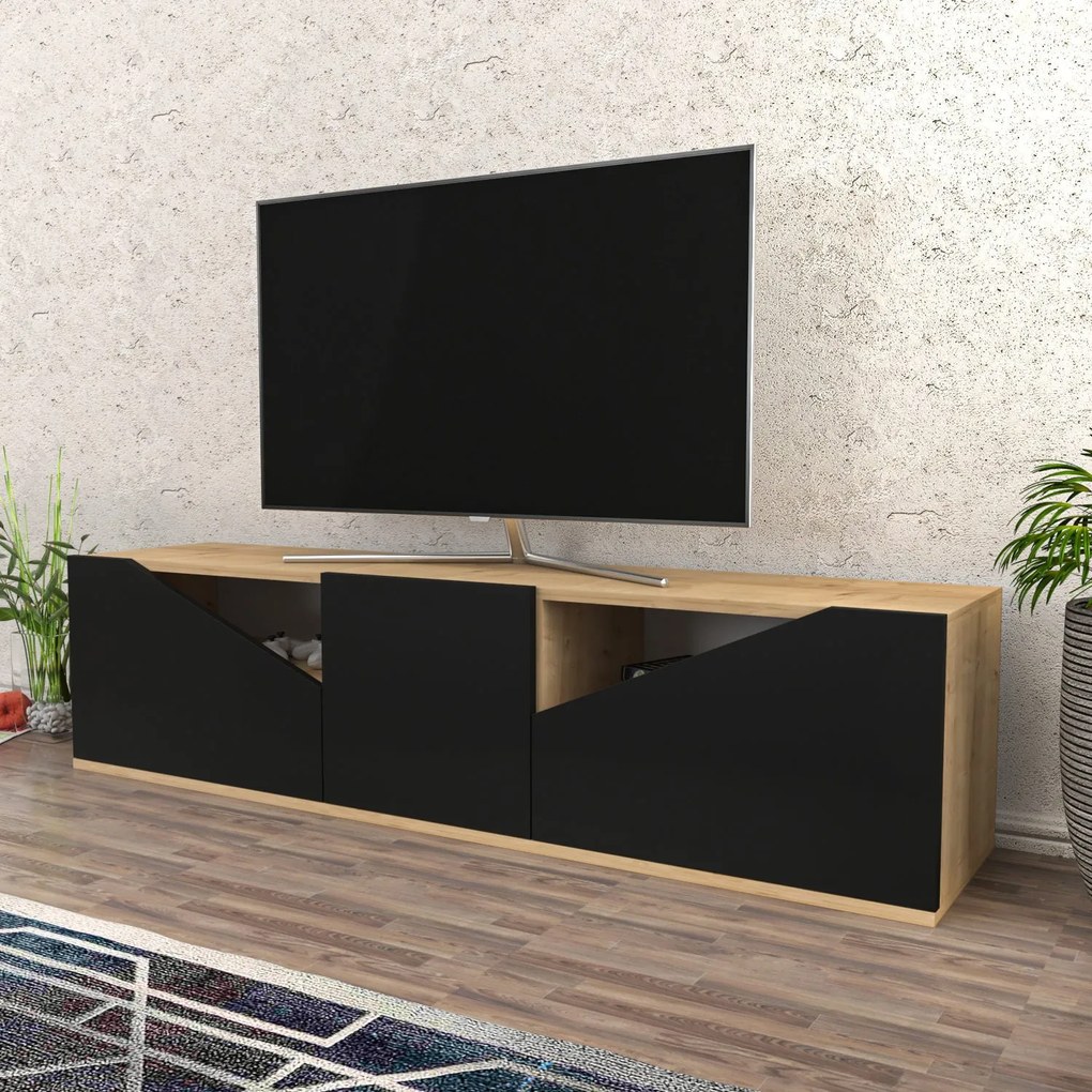 Móvel TV Carson – Carvalho e Antracite – 160 cm x 35,3 cm x 40 cm