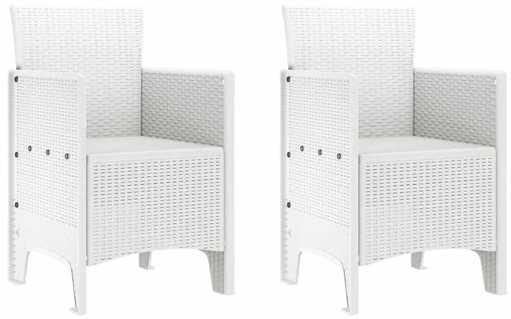 Cadeiras de Jardim 2 pcs Branco 53 x 49 x 85 cm Plástico