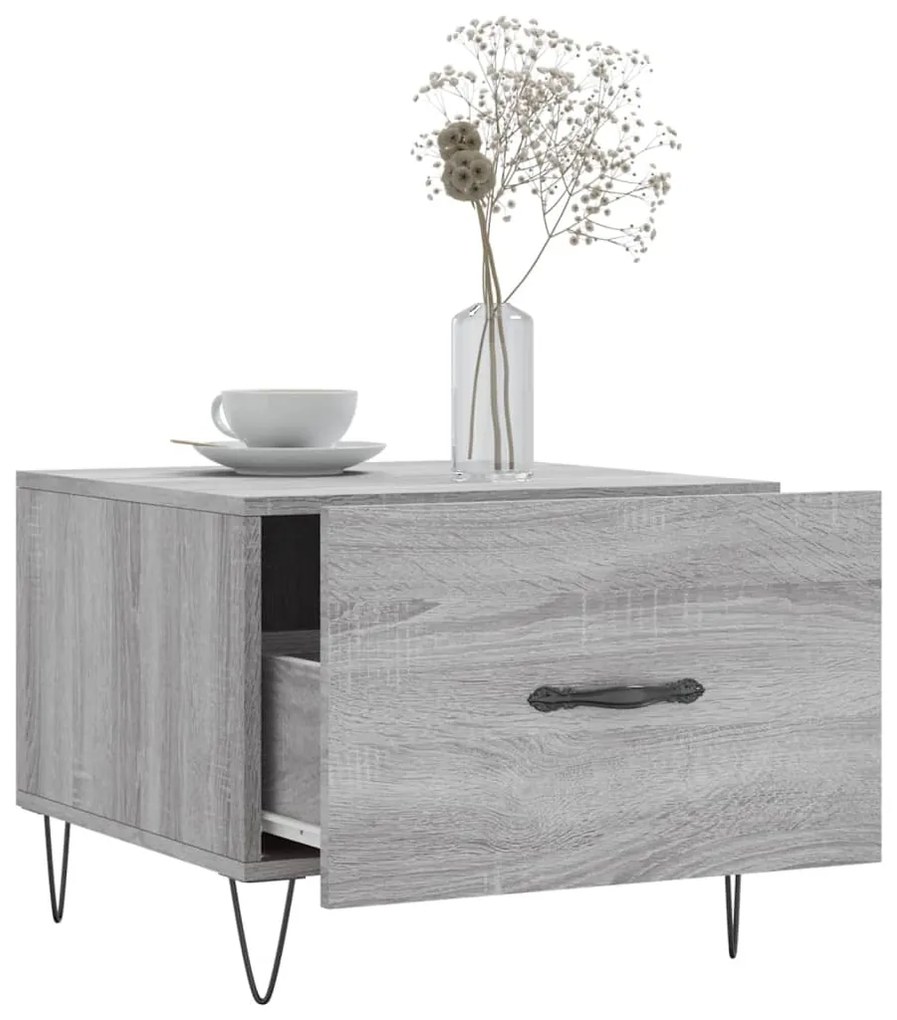 Mesas de centro 2 pcs 50x50x40 cm madeira proc. sonoma cinza