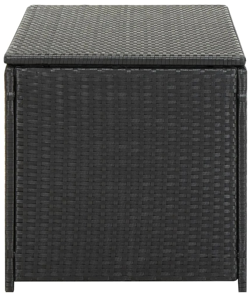 Caixa de arrumação para jardim 100x50x50 cm vime PE preto