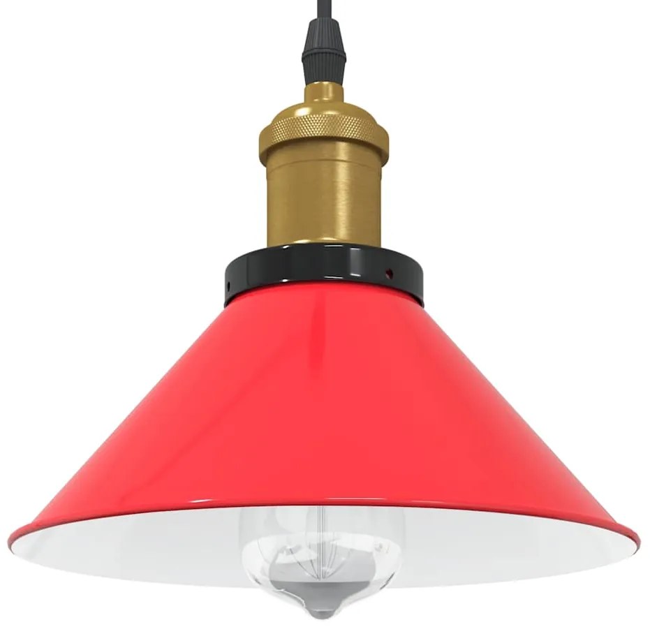 vidaXL Candeeiro suspenso regulável altura E27 vermelho vivo Ø22cm