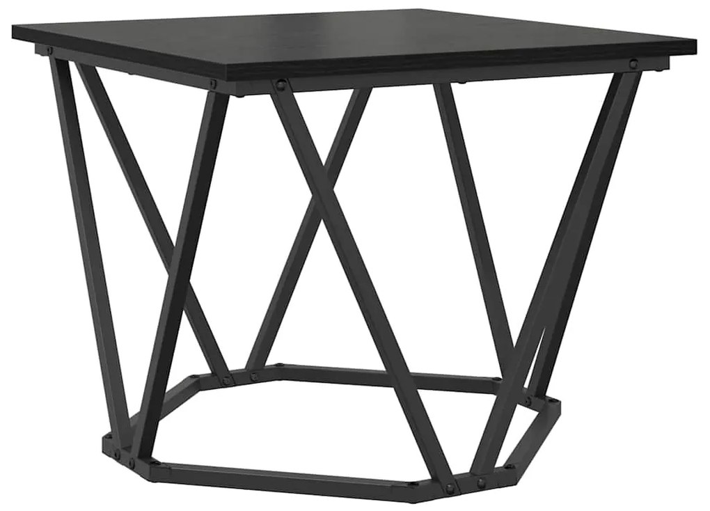 Mesas de Lado vidaXL 3 pcs Preto Carvalho de Madeira Engineered