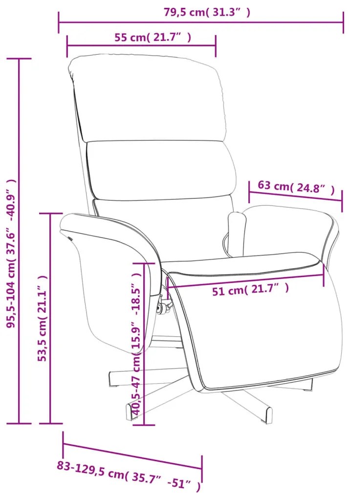 Cadeira massagens reclin. c/ apoio pés tecido cinza-acastanhado