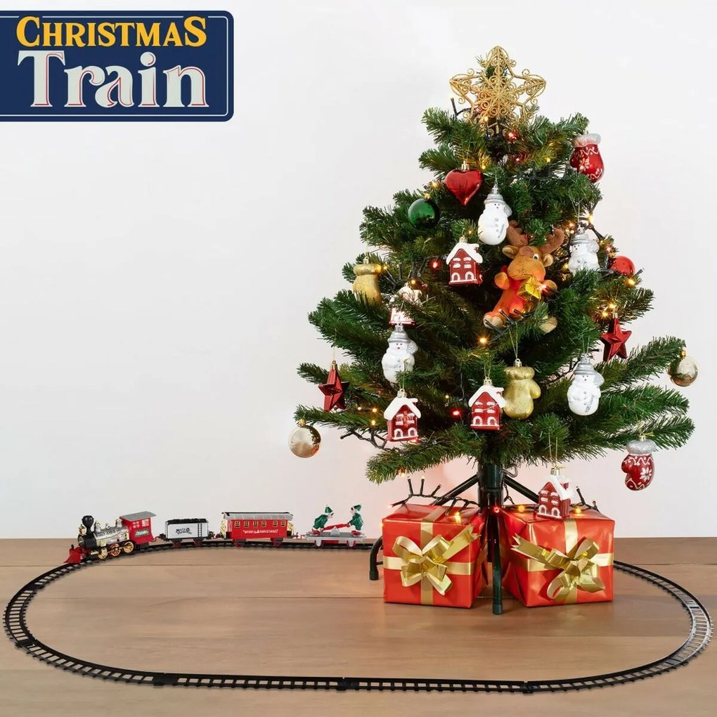 Comboio Elétrico Clássico Speed & Go Leve Som Natal 26 x 11,5 x 6 cm 2 Unidades