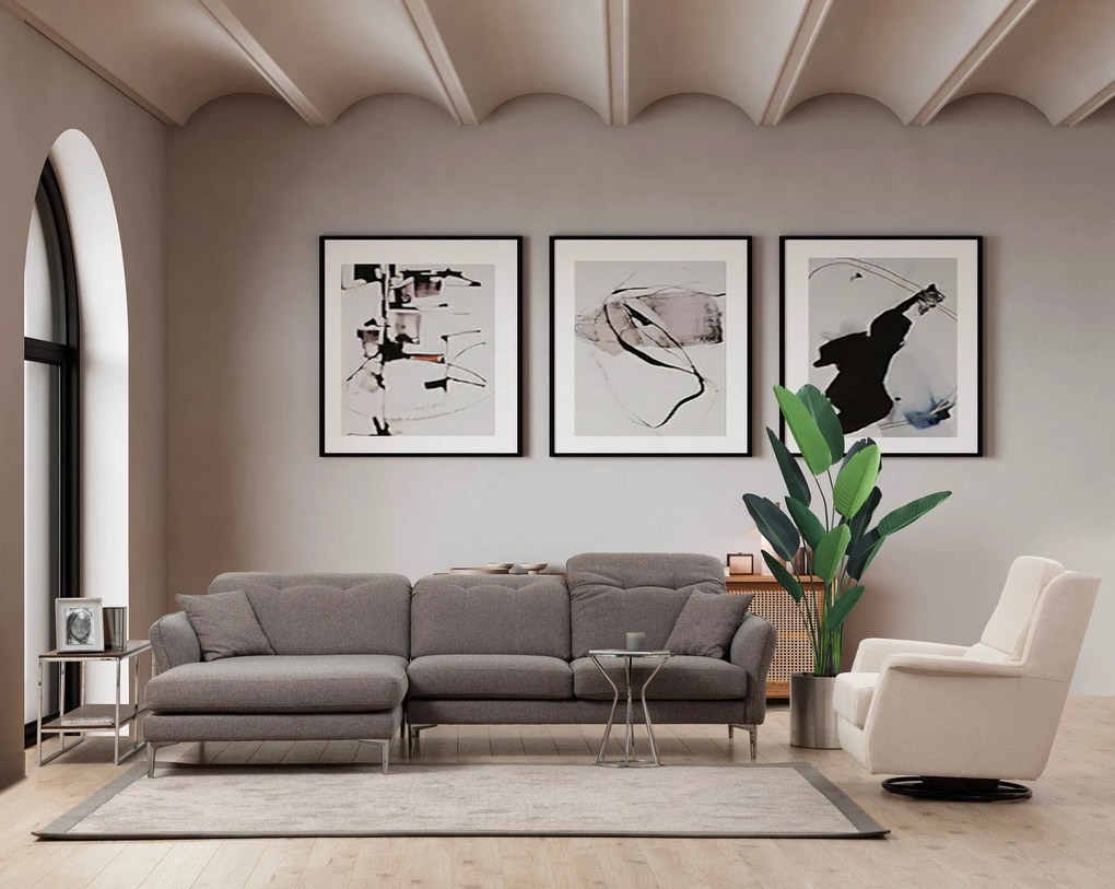 Sofá de Canto Costor – Cinzento – 290x180x96 cm