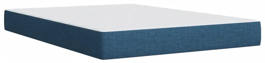 Cama com molas/colchão 160x200 cm tecido azul