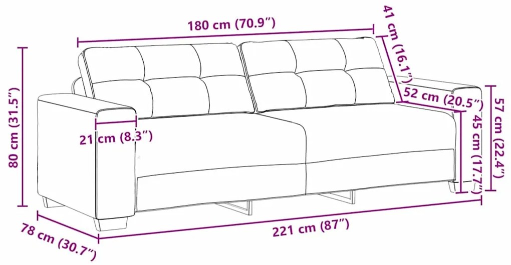 Conjunto de Sofá 2 Peças com Almofadas Vermelho Vinho Tecido