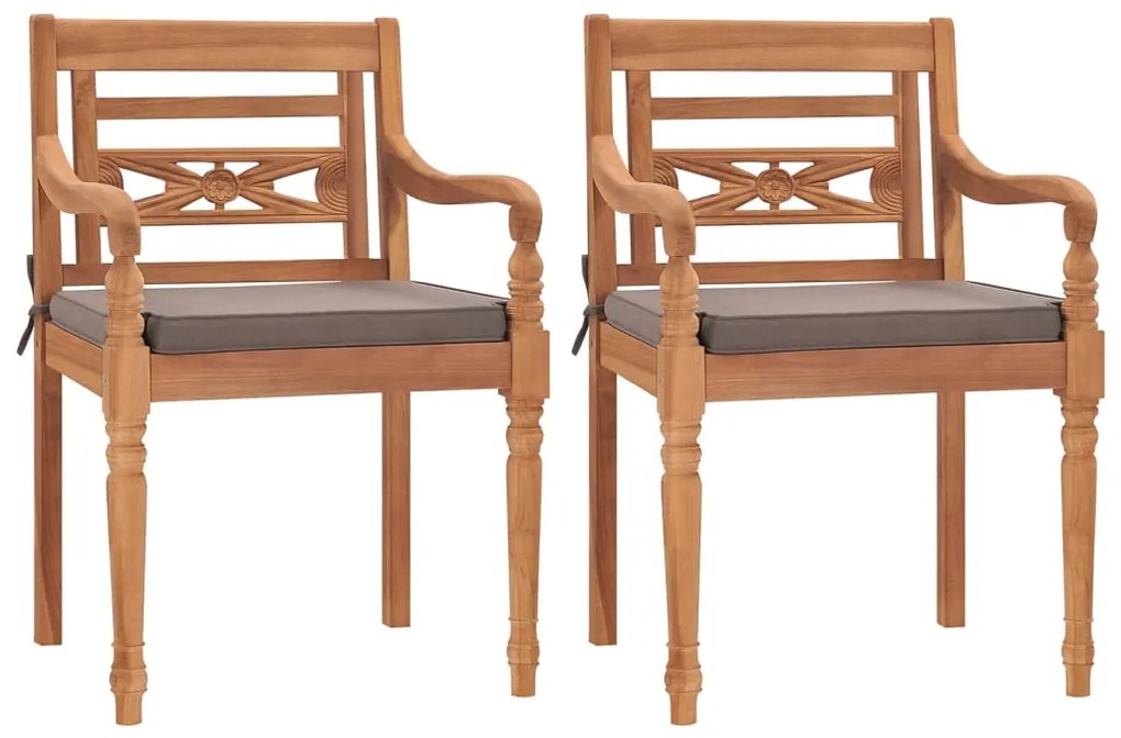 3pcs conj.jantar p/jardim c/almofadões cinza-escuro teca maciça