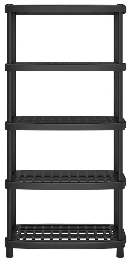 Estante arrumação c/ 5 prateleiras 93,5x45,5x194,5 cm PP preto