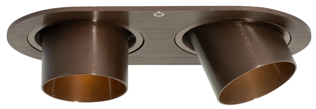 Conjunto de 6 focos embutidos bronze escuro GU10 35mm inclináveis 2-luzes - Installa Moderno