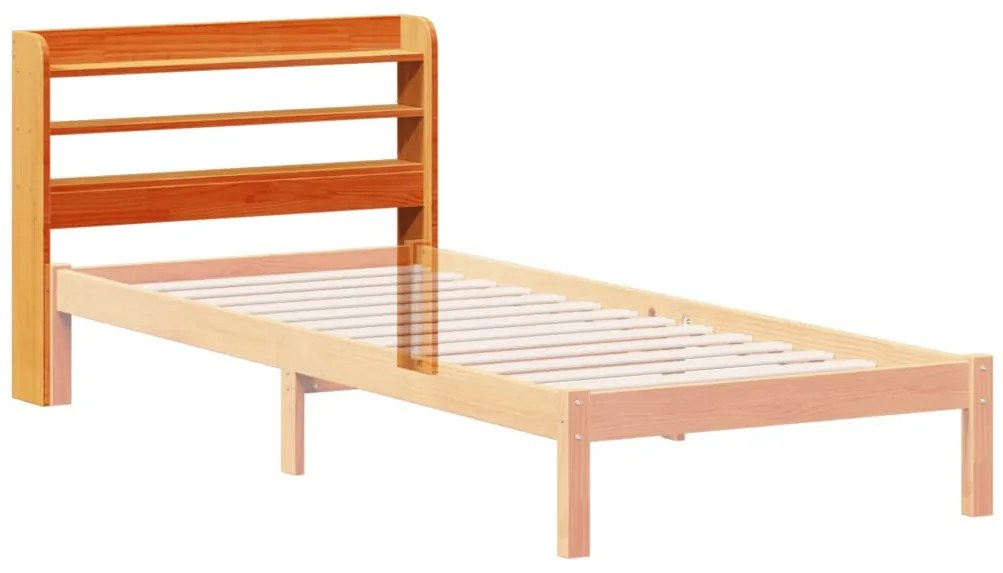 Cabeceira com prateleiras 90 cm pinho maciço castanho-mel