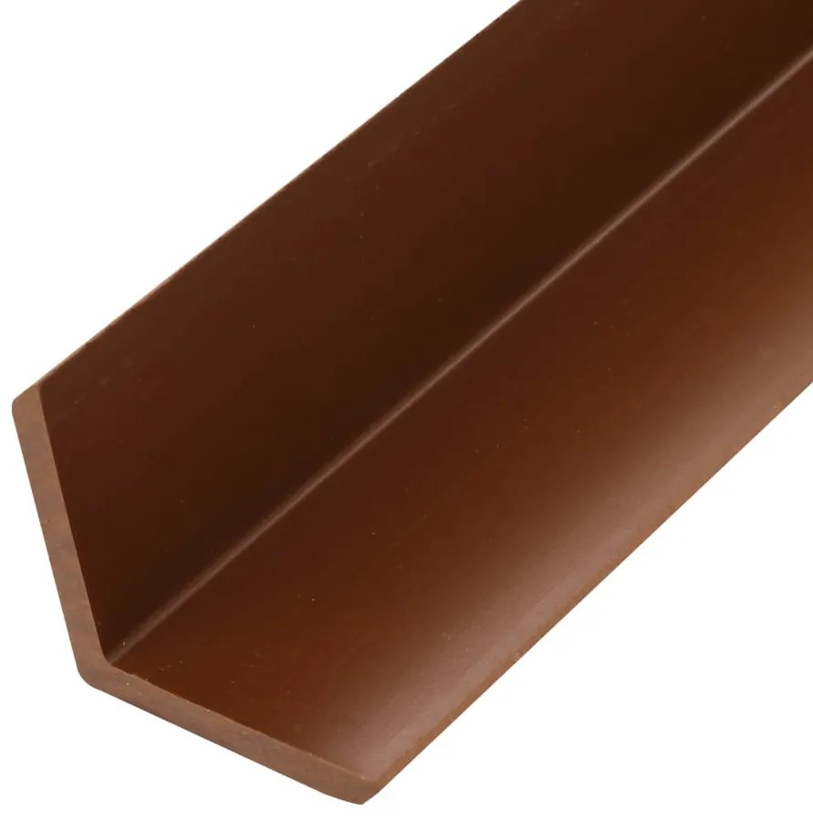 Perfis angulares p/ pavimento em WPC 5 pcs 170cm castanho claro