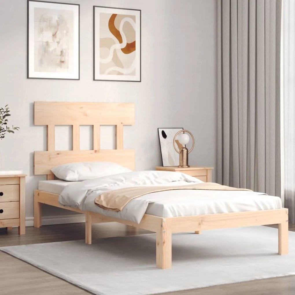 Cama sem colchão 90x200 cm madeira de pinho maciça