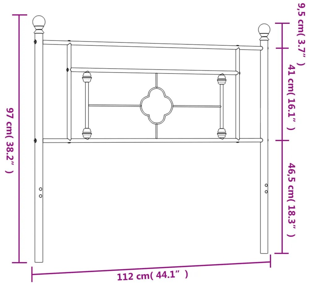 Cabeceira de cama 107 cm metal branco