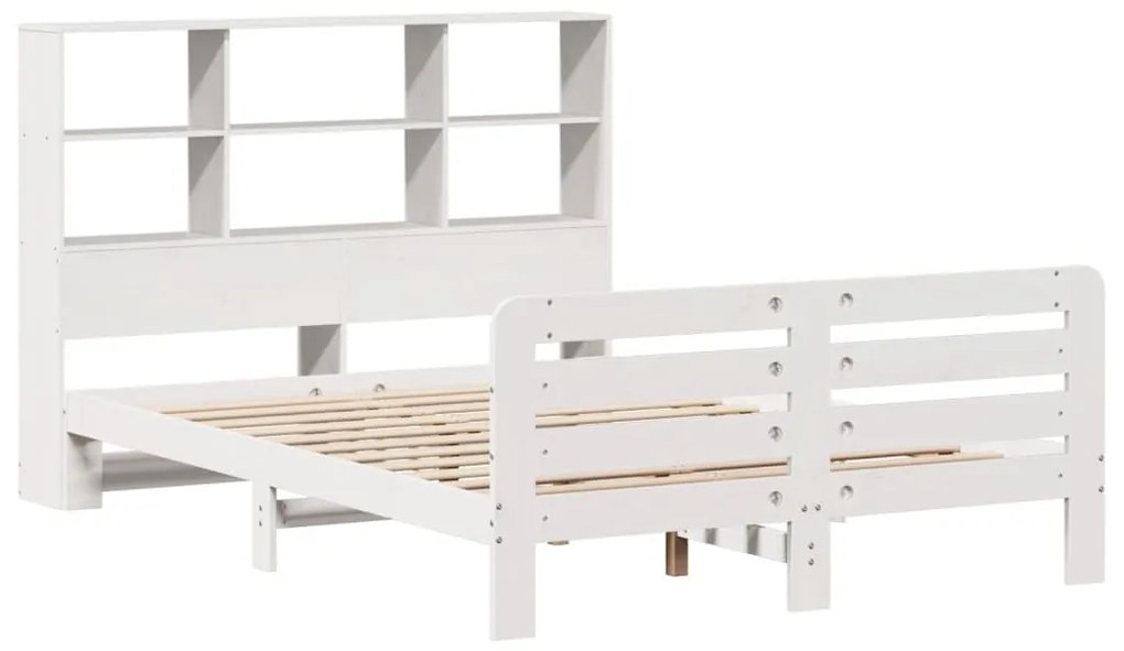 Cama sem colchão 150x200 cm madeira de pinho maciça branco