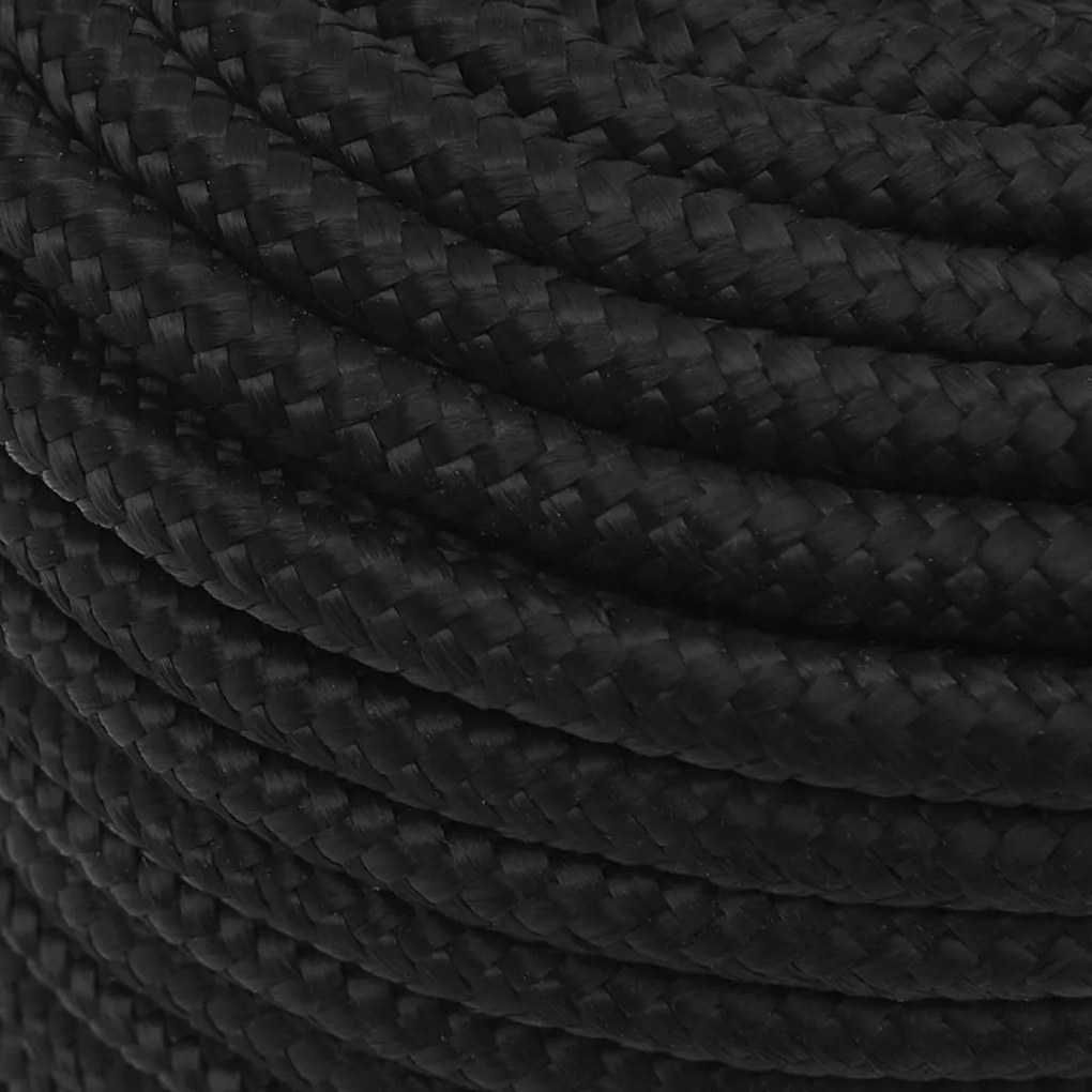 Corda de barco 12 mm 50 m polipropileno preto completo