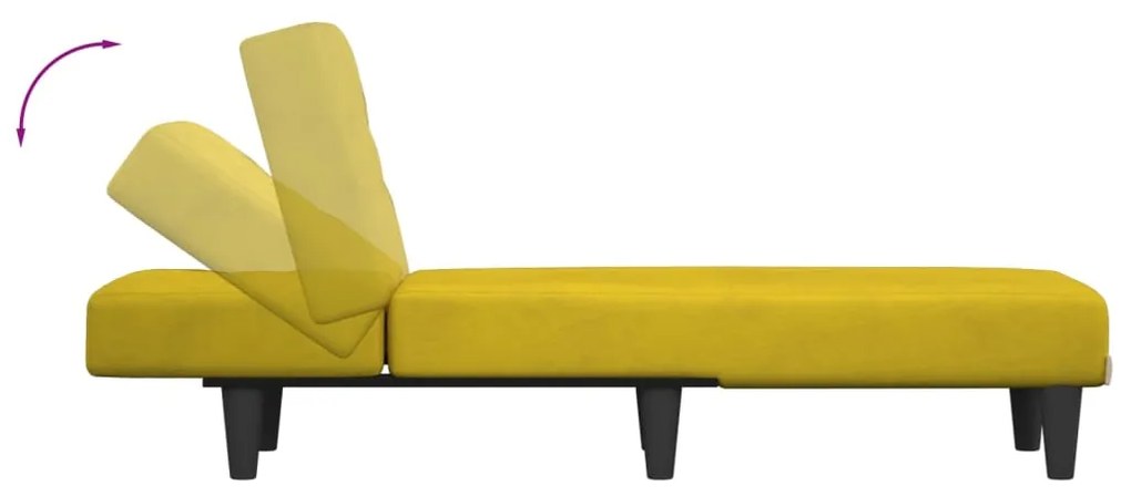 Chaise longue veludo amarelo