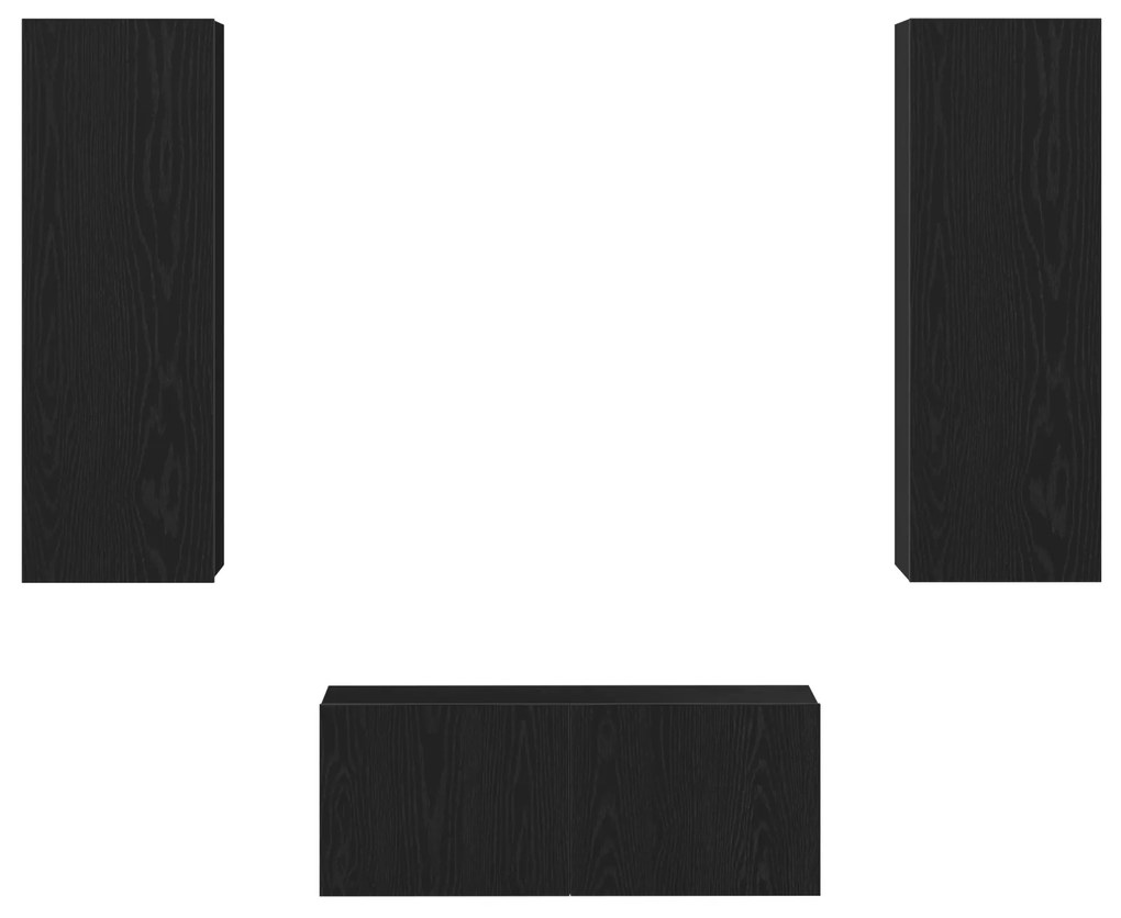 Conjunto de Móveis para TV vidaXL de 3 Peças Montado na Parede em Carv