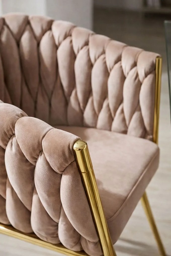 Cadeira Widny Golden Veludo - Champanhe