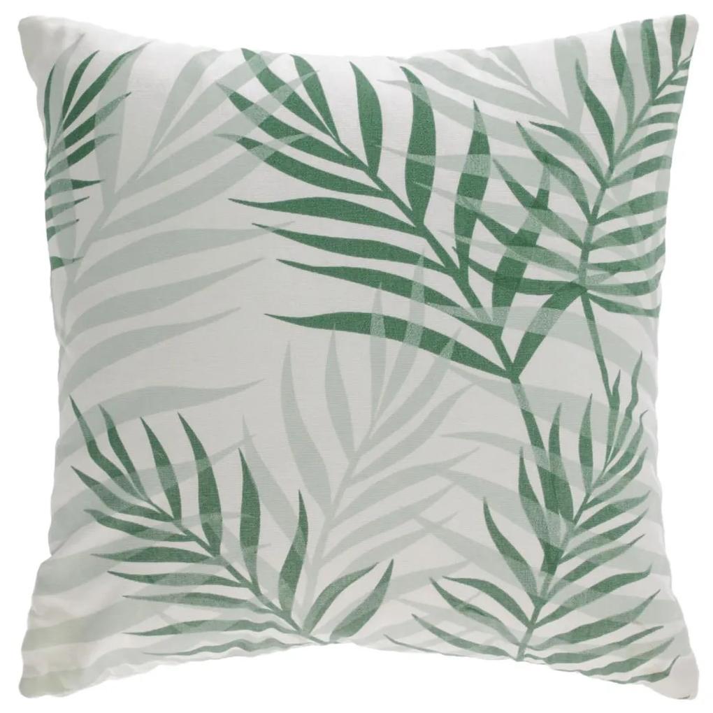 Kave Home - Capa almofada Amorela 100% algodão folhas verde 45 x 45 cm
