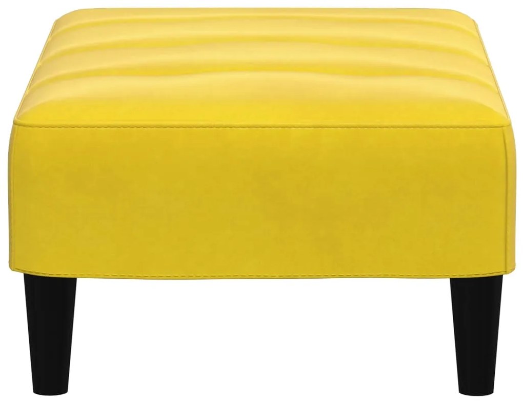 Apoio de pés 77x55x31 cm veludo amarelo