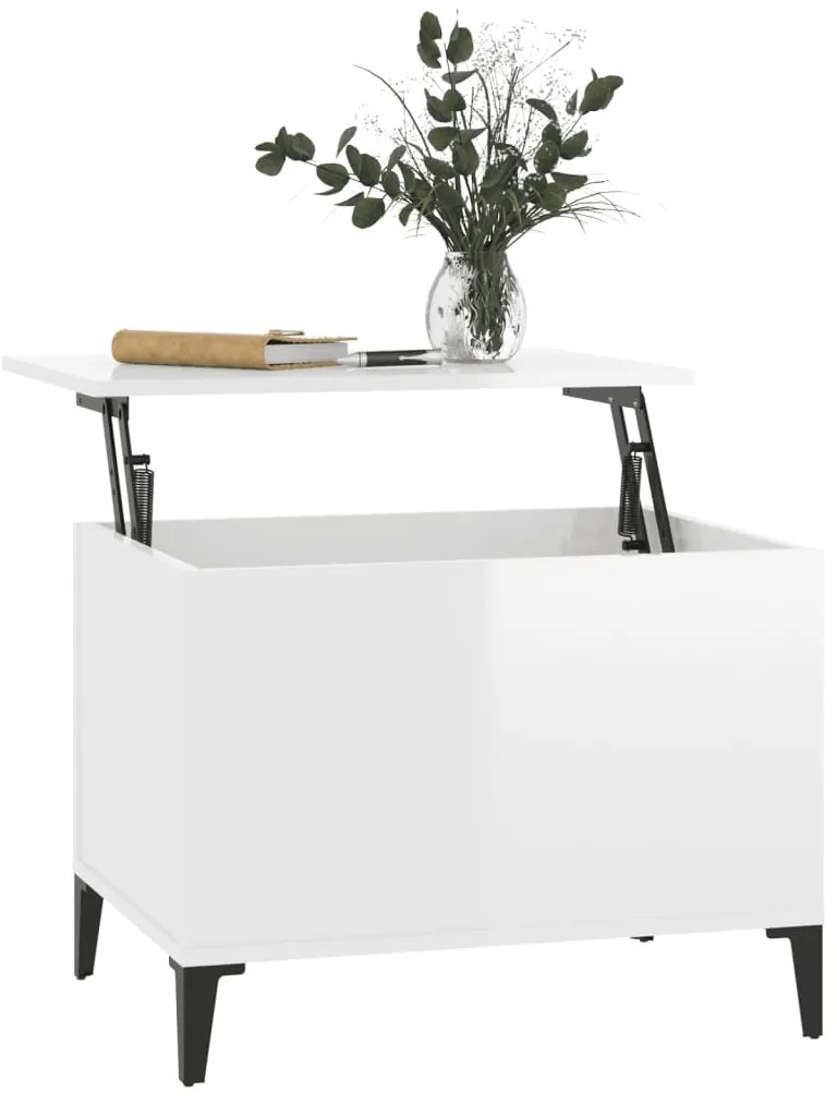 Mesa centro 60x44,5x45 cm derivados de madeira branco brilhante
