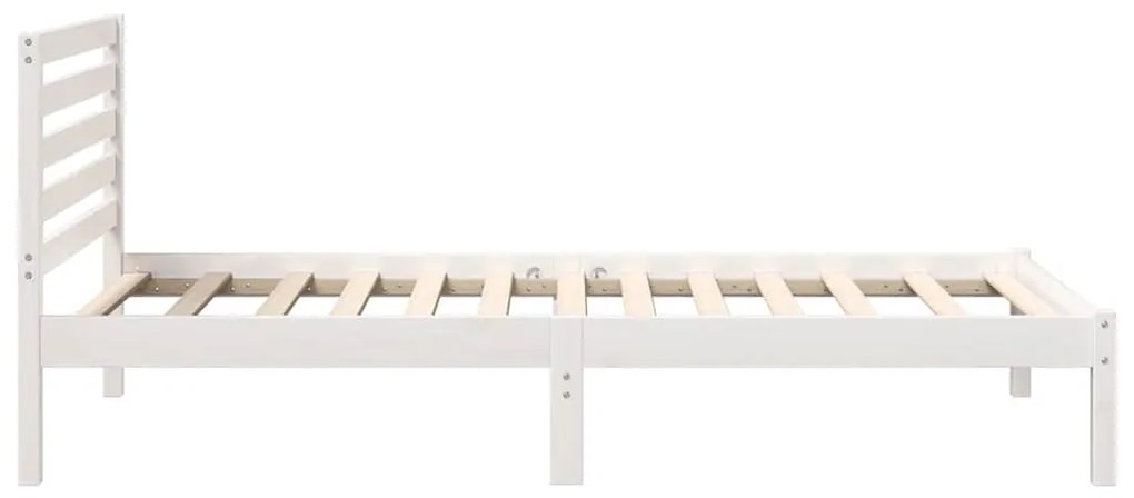 Estrutura da Cama Branco 75 x 190 cm Madeira de Pinheiro Sólido