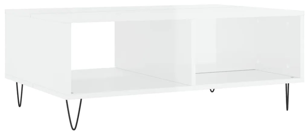 Mesa de centro 90x60x35cm derivados de madeira branco brilhante