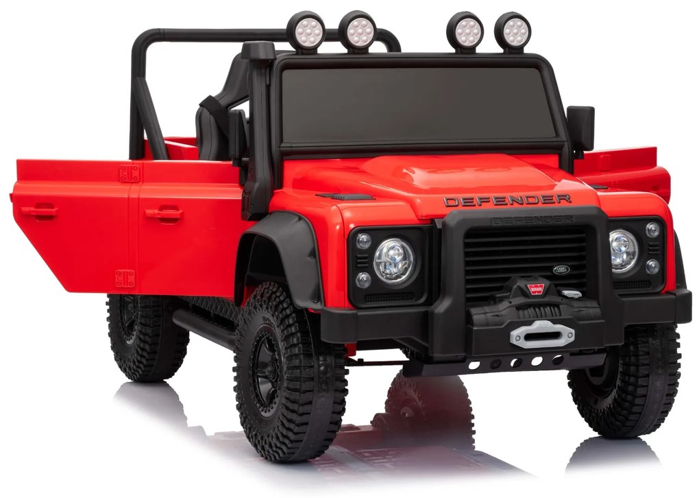 Jipe elétrico para crianças Land Rover Defender 110 SVX 12V, 4X4, luzes LED, bateria de lítio, licença ORIGINAL Vermelho