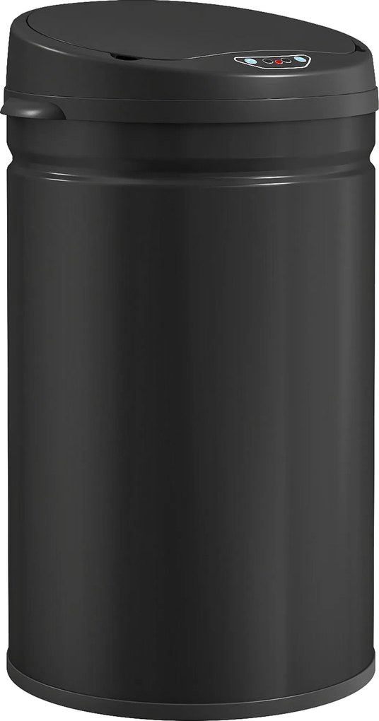 Balde de Lixo de Cozinha Automático 30 L em Aço Inoxidável Sensor Infravermelhos Fecho Automático 32x30,5x51 cm Preto