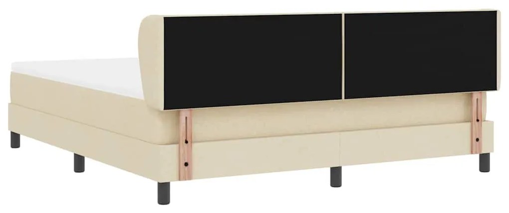 Cama Box Spring vidaXL com Colchão Creme 180x200 cm Tecido
