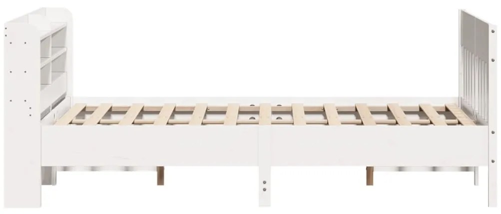 Cama sem colchão 150x200 cm madeira de pinho maciça branco