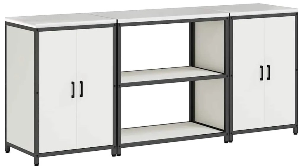 Conjunto de Armazenamento de Cozinha 3 pcs Branco