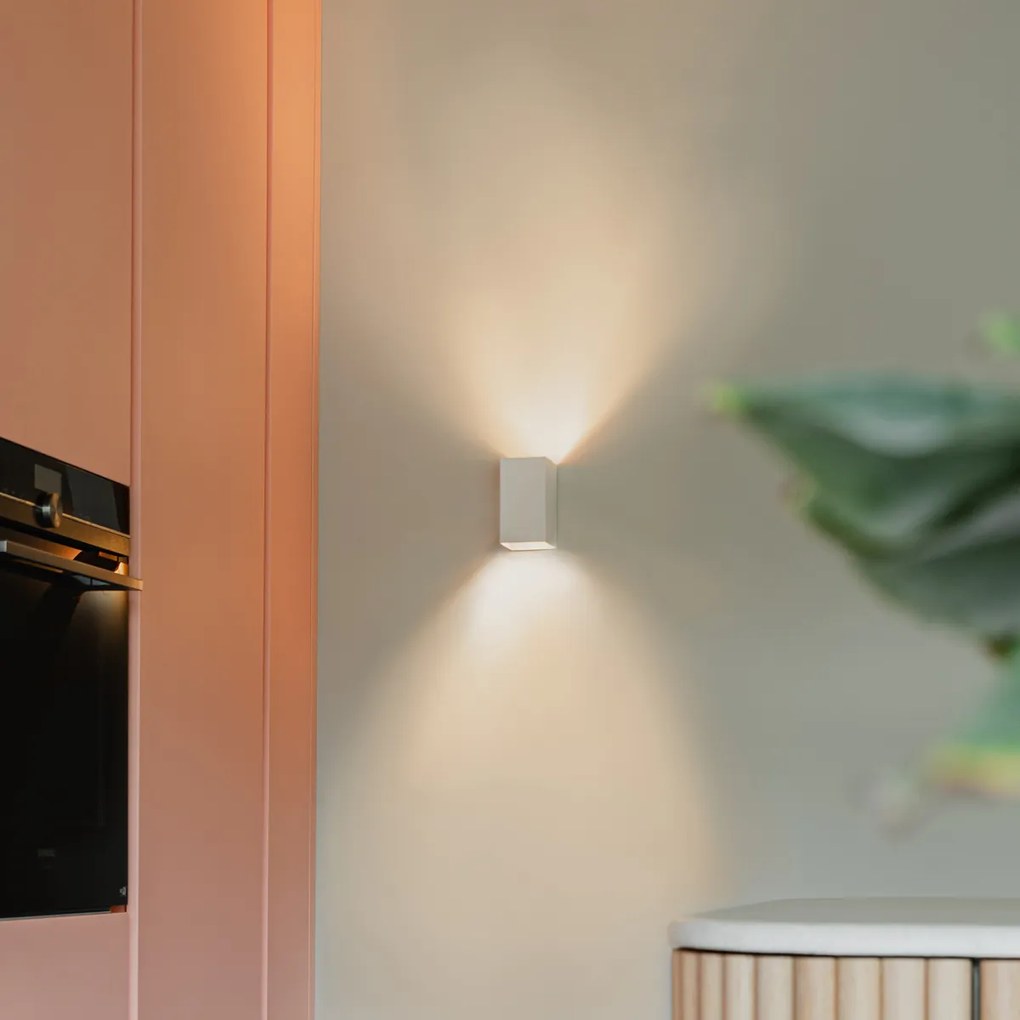 Candeeiro de parede quadrado design branco - Sabbir