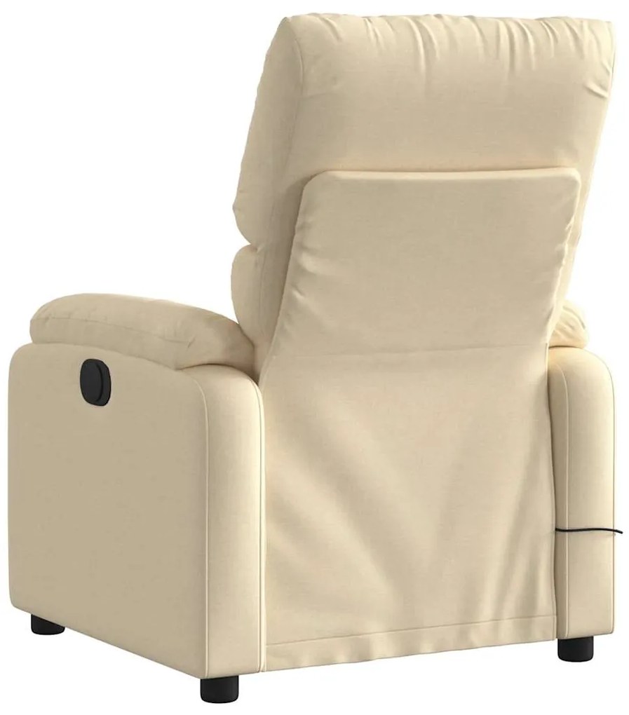 Poltrona de massagens reclinável tecido cor creme