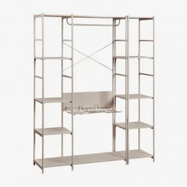 Armário Modular Aberto De 2 Peças Com Prateleira Em Ferro Elviah Moka Brown - Sklum