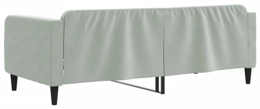 Sofá-cama 90x190 cm veludo cinzento-claro